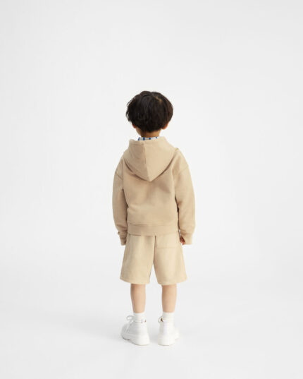 Le Short Camargue enfant/Fleece shorts Dark Beige Color